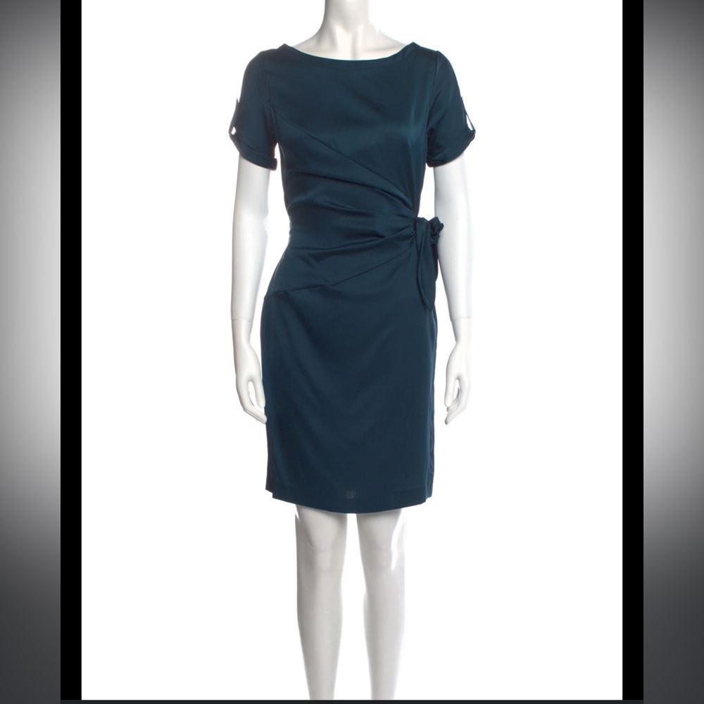 Diane Von Furstenberg Teal Blue Silk Dress. Size 4.